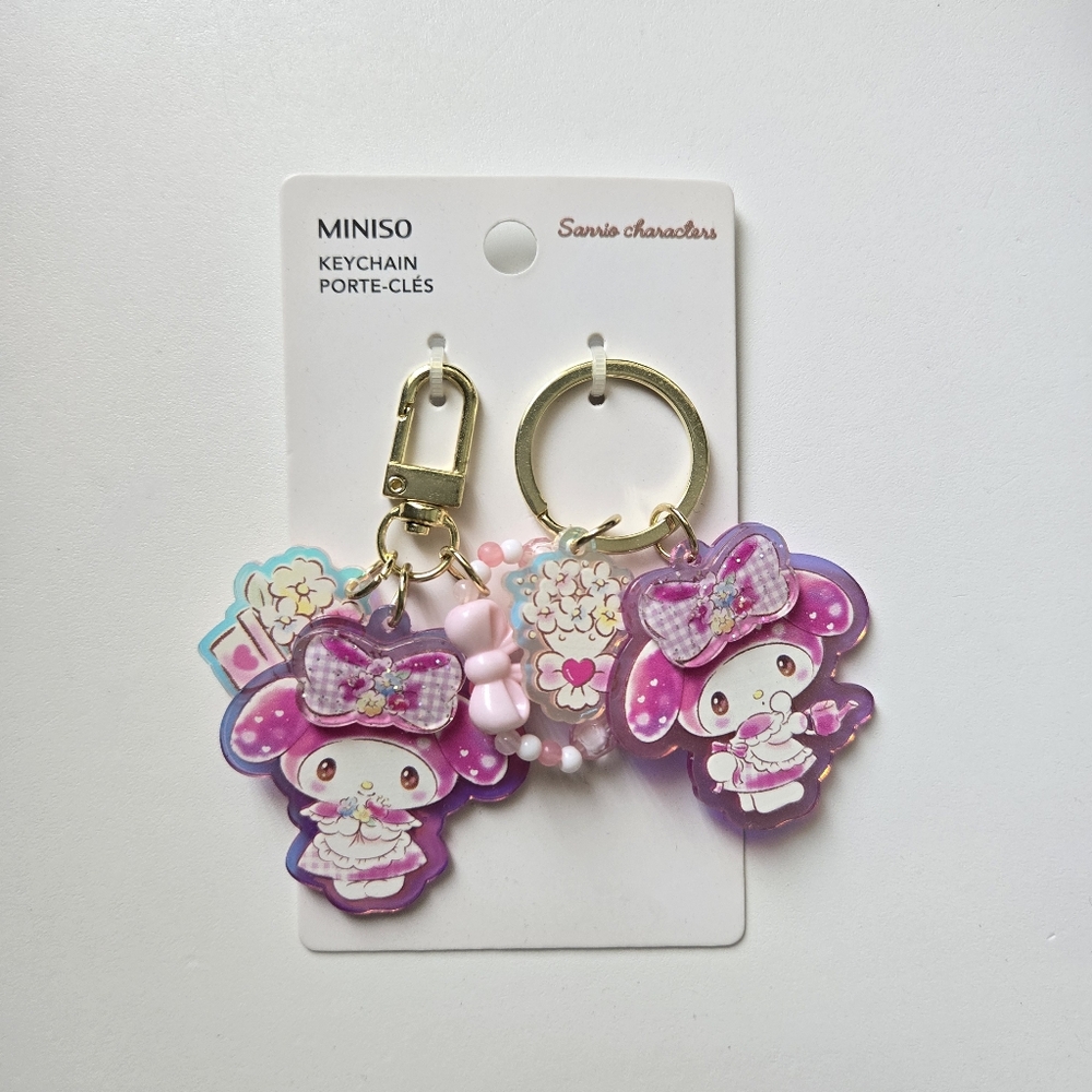 Sanrio My Melody Keychain Set - Pink and Gold